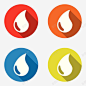 4个不同颜色的水滴图标 露水 露珠 UI图标 设计图片 免费下载 页面网页 平面电商 创意素材