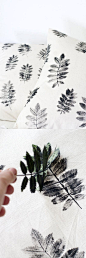 Why not try a modern-looking, monochrome leaf motif that will look fresh long past fall? #DIY: 