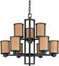 Odeon Energy Star 9 Light Chandelier with Parchment Glass - (9) 13w GU24 Lamps Included by Nuvo Lighting - 60-3829: 