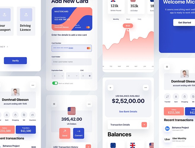 现代流行风格金融app UI资源下载，现...