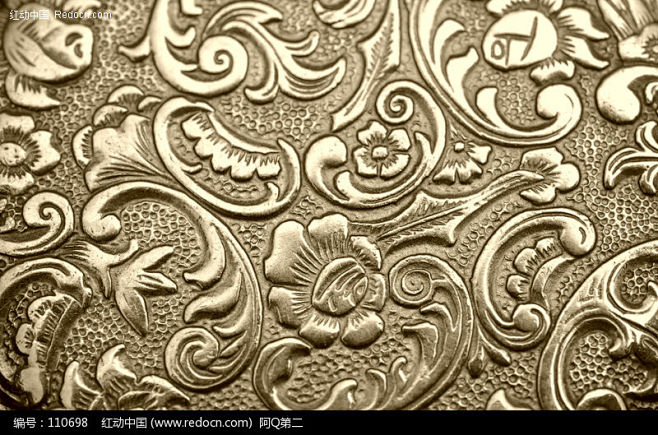 金色的欧式花纹金属雕刻图案图片_其他图片