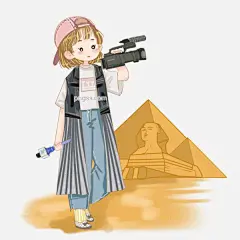 手绘旅游记者人物插画图片大小2000x2000px 图片尺寸2.26 MB 来自PNG搜索网 pngss.com 免费免扣png素材下载！金字塔#卡通记者人物#旅游记者#手绘记者人物#现场报道#装饰图案#
