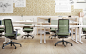 Green Forma 5 3.60 office chairs by ITO Design in architectural office