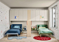 儿童衣柜 Straight bridging unit wardrobe by Nidi