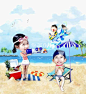计算机图形学,人,亚洲人,未成年学生,微笑_gic11327748_a boy and a girl on the beach_创意图片_Getty Images China