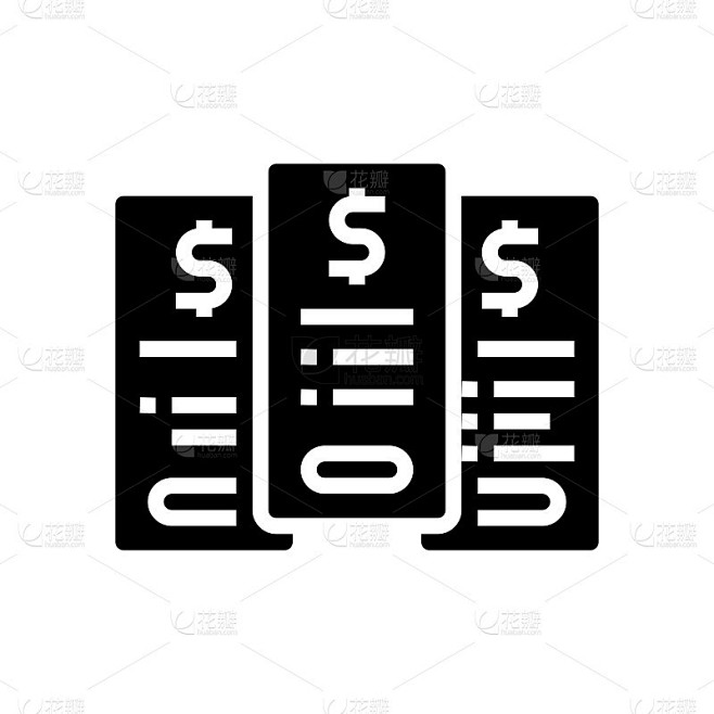 关税计划订阅字形图标矢量插图