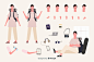 Cartoon traveler boy character template