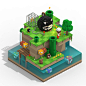 Mario 3D Land - Fan Art, William Santacruz : Scene inspired in the videogame of mario 3D Land / Software MagicaVoxel: <a class="text-meta meta-link" rel="nofollow" href="<a class="text-meta meta-link" rel="nof