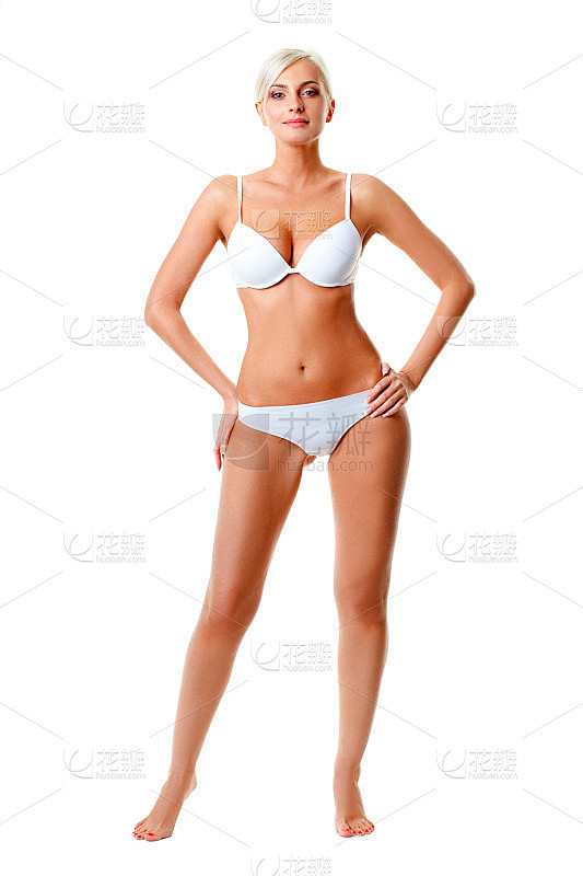 穿白色内衣的女人肖像