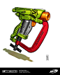 Nerf: Zombie Strike - Clampdown, Matty Devin Brown : The Clampdown is the third blaster I designed for the Nerf: Zombie Strike line. I wanted to express the same aesthetic as the other blasters I designed in the 2016 line (the Brainsaw and Crosscut), whil