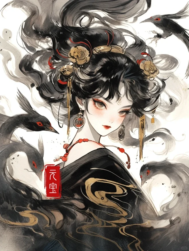 山海有灵 ️三足金乌-花瓣网