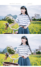 小雨良品 文艺小清新短袖衬衫女 条纹宽松棉麻衬衣学生海军风-淘宝网