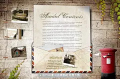 欧美非主流复古海报PSD分层素材,非主流背景 信封 海报 照片 邮筒 信纸 欧美 复古 非主流