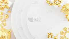 3d渲染的黄金新年浮动出礼盒