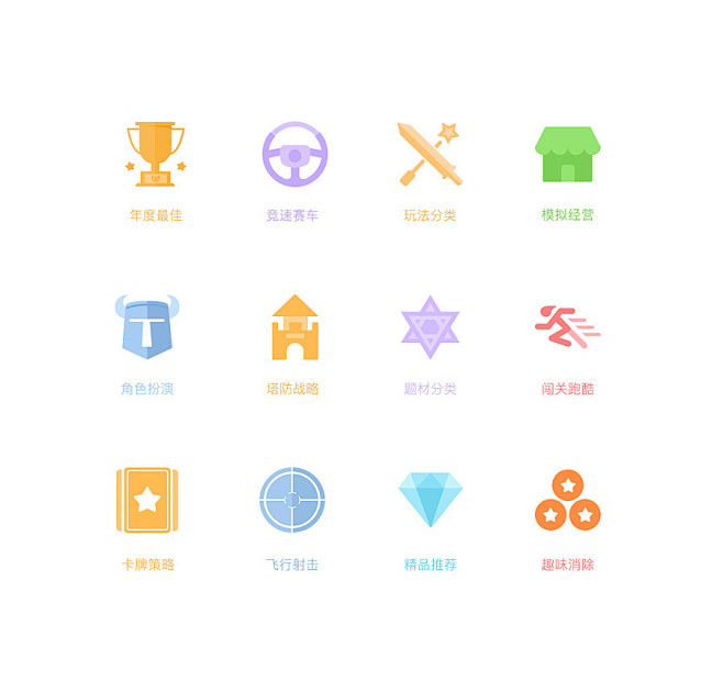 原创作品：游戏app 分类图标
