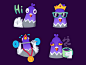 Pigeon stickers face positive reward badge character reaction bird crown king sport coffee morning emotion emoji stickers sticker pigeon