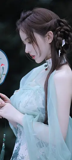 唯美古风古装侧脸美女手机壁纸