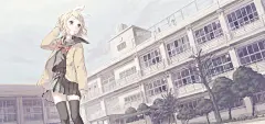 女孩，镜音铃，学生，学校，校园风景，可爱女生动漫壁纸