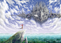 Anime 1920x1357 sky digital art fantasy art fantasy girl