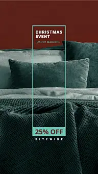 Green Rectangle Element Luxury Bedding Christmas Promotion Ecommerce Story