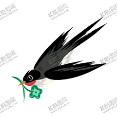立春燕子插画 【酷图网】绿色的叶子,飞舞的燕子,黄色的小花,黑色的燕子,手绘燕子,植物插画,植物装饰,立春燕子,春天,燕子,成群,插画简笔,南飞,生物世界,鸟类,水墨燕子
