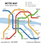 Metro subway map. Vector transportation concept. Plan map station metro and underground railway metro scheme illustration