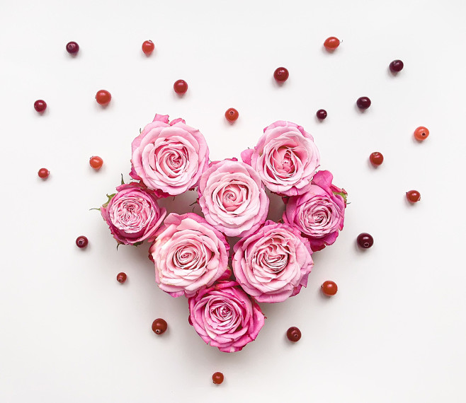 Flat Lay Roses Photo...