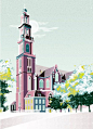 小清新城市插画图片