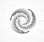 抽象线条在圆形形式，设计元素，几何形状，条纹边框图像，技术圆形标志，螺旋矢量插图