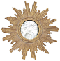 Mitzi Hollywood Regency Gold Sun Antique Wall Mirror transitional-mirrors