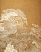 Roaring wave linocut : a comissioned linocut print_物料   _底纹_T20191217