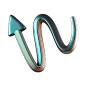 Curved Arrow  3D Icon