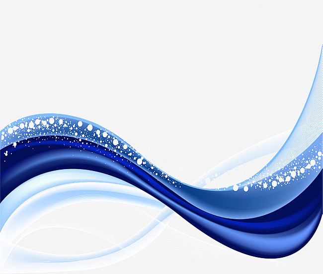 高清蓝色水波纹波浪线png