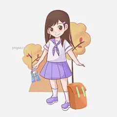 手绘秋季户外活动插画图片大小3000x3000px 图片尺寸1.64 MB 来自PNG搜索网 pngss.com 免费免扣png素材下载！包#背包#出行#冬季的树木#枫叶#女孩子#秋冬#秋冬出行#书包#望远镜#小女孩#游玩#装饰图案#