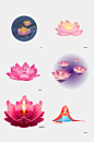 炫彩荷花花灯免抠元素