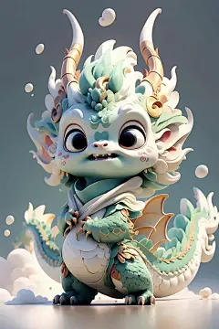 龙 龙宝宝IP形象 可爱 卡通 插画 壁纸 封面 新春贺喜-LoRA-牙牙波-LiblibAI