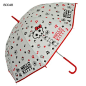 日本代购HELLO KITTY白色半透明骷髅头音符直柄雨伞