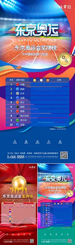 【佳图网】 海报 房地产 东京 奥运会 奖牌榜 排名