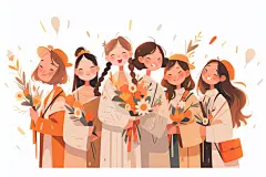 开学季扁平风插画