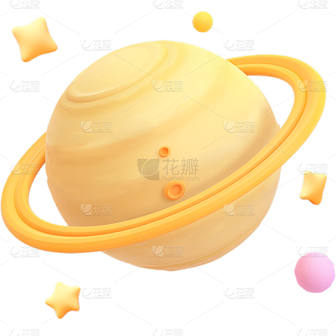 宇宙系列软3D风黄色星球