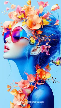 手机壁纸#D474丨粉蓝色系清凉夏日少女II - 小红书