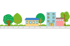 摄图网_401489195_手绘卡通扁平风城市建筑植物分割线花边(非企业商用)