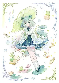 #贴纸# 坠入童话的少女们...(假装是个九宫格，后面三格是线稿~)
店家@StudioVI ​​​​