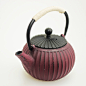 日本紫红色 玄铁壶 生铁茶壶 烧水壶带滤网水壶茶壶不烫手提手壶