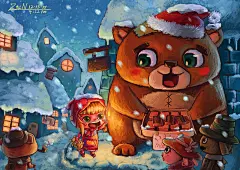 卖火柴的安妮和提伯斯-ZyuN_儿童插画,卡通,安妮,提伯斯,圣诞节_涂鸦王国插画