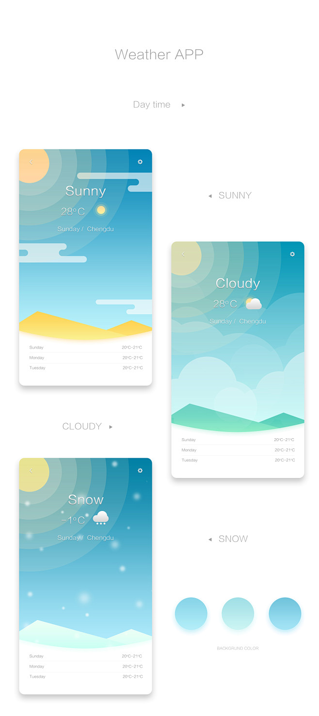 微光天气主题UI界面设计