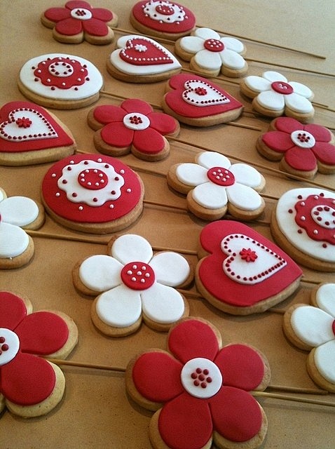 red and white cookie...