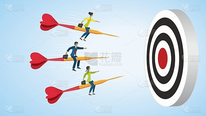 战略和目标。矢量插图。