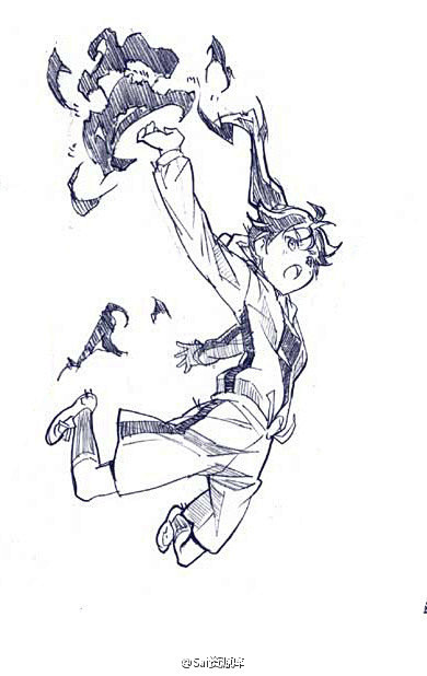 【绘画参考】动漫さきの新月 打斗动作参考...