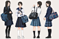 kumanoikuma，日本专门画女子高中校服的插画师